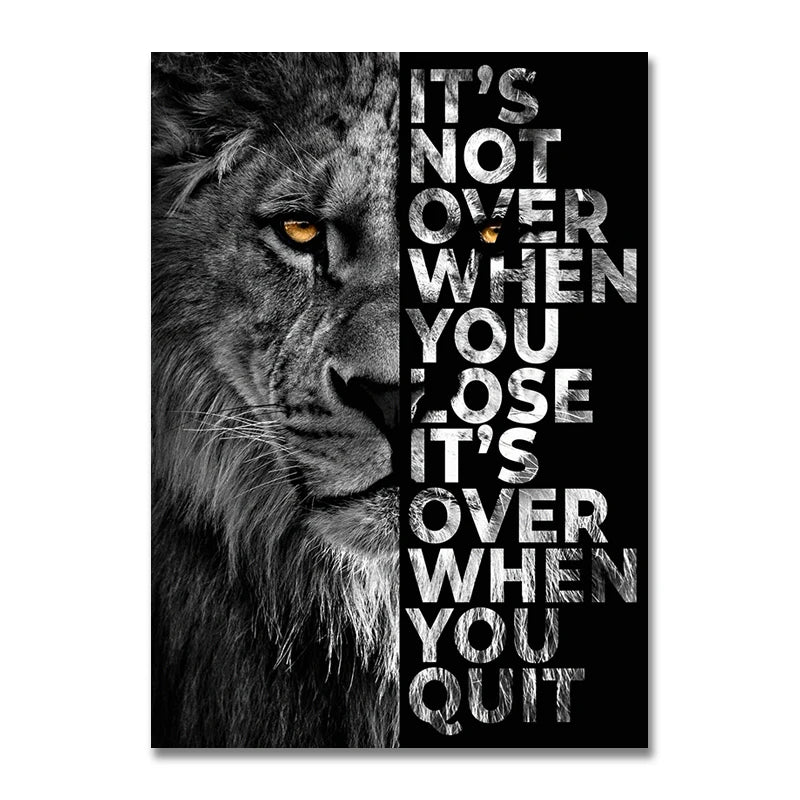 Motivational Quote Lion Canvas Painting - Luxurie Home