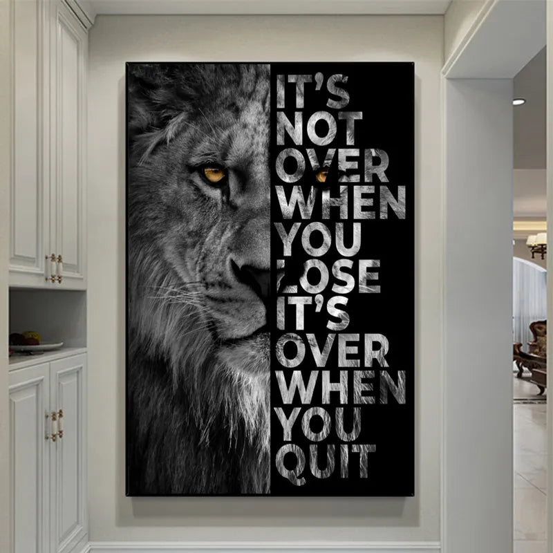 Motivational Quote Lion Canvas Painting - Luxurie Home