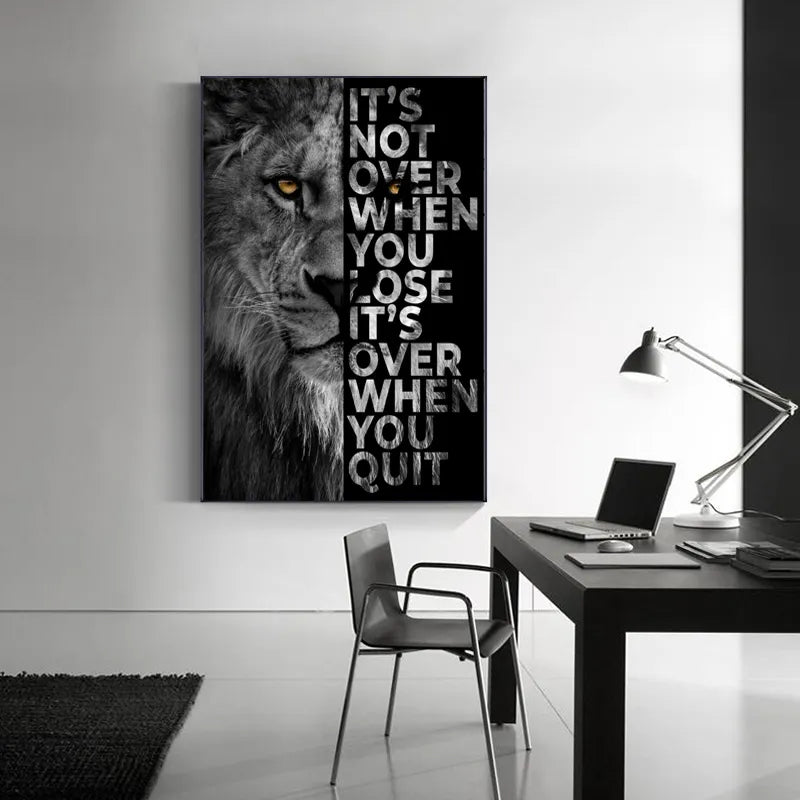 Motivational Quote Lion Canvas Painting - Luxurie Home