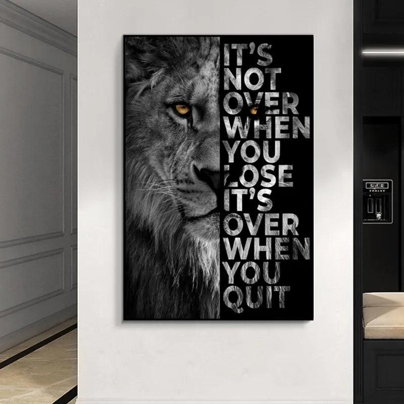 Motivational Quote Lion Canvas Painting - Luxurie Home