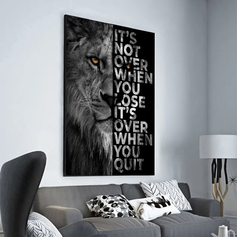 Motivational Quote Lion Canvas Painting - Luxurie Home