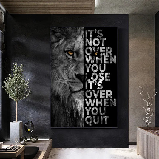 Motivational Quote Lion Canvas Painting - Luxurie Home