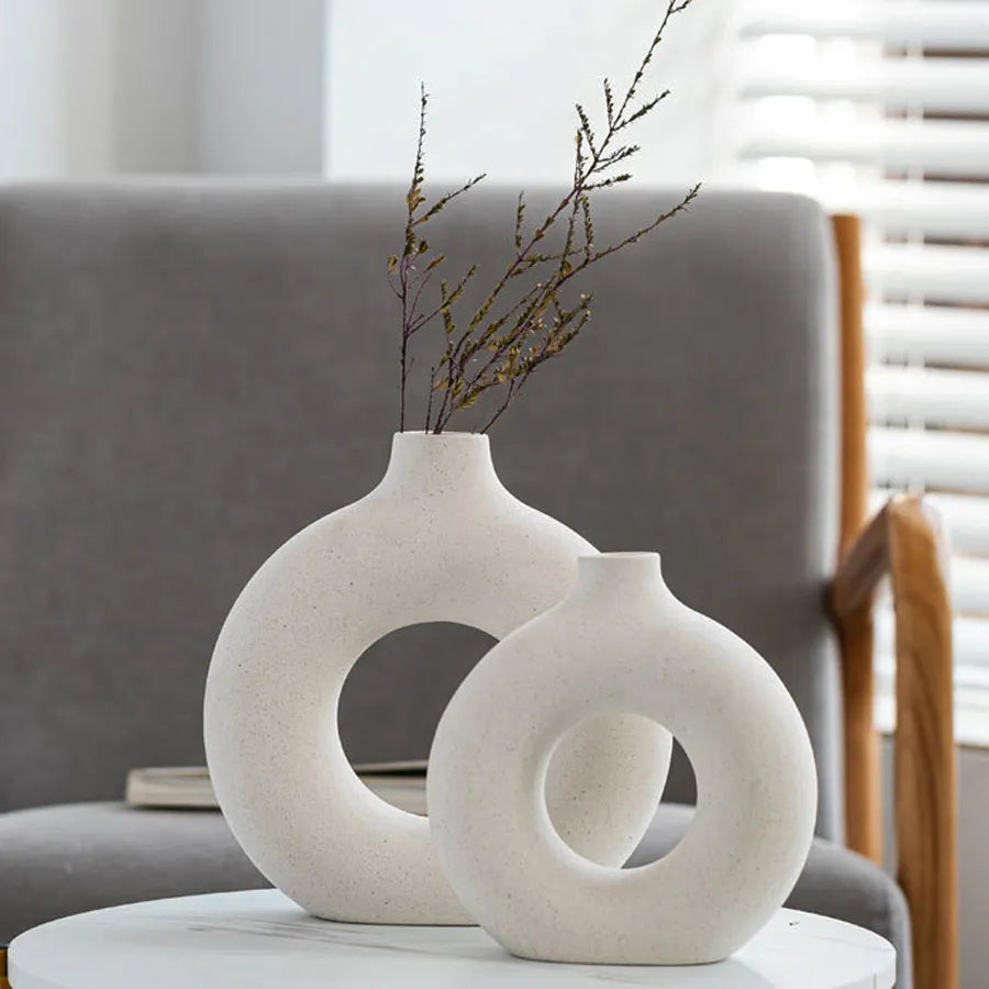 Nordic Circular Ceramic Vase - Luxurie Home