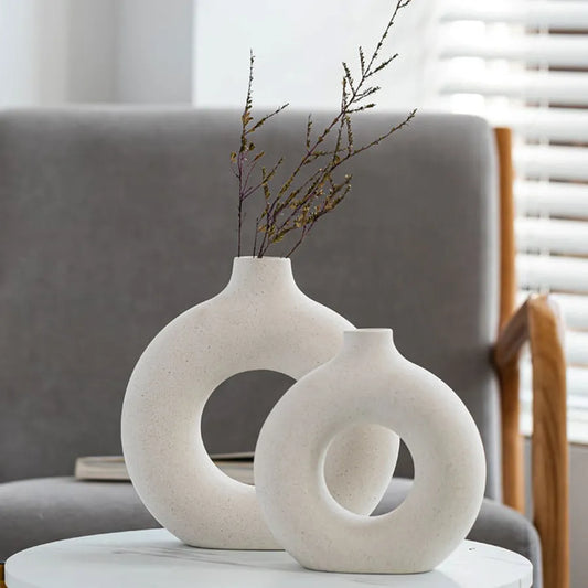 Nordic Circular Ceramic Vase - Luxurie Home