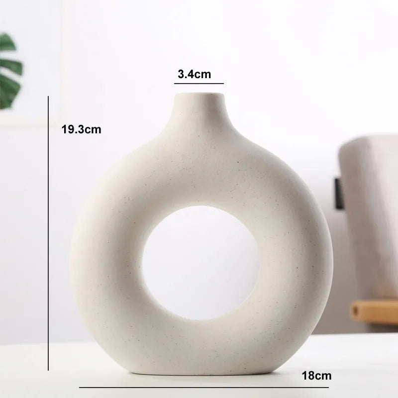 Nordic Circular Ceramic Vase - Luxurie Home