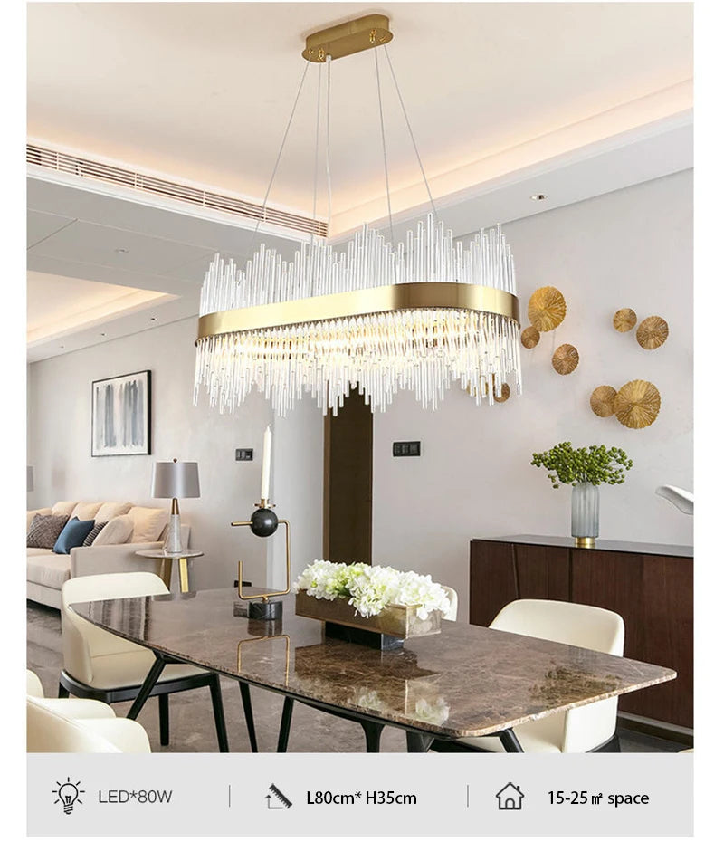 Gold LED Crystal Chandelier - Luxurie Home