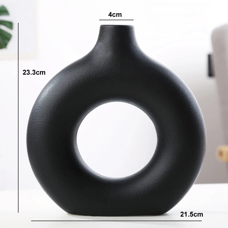 Nordic Circular Ceramic Vase - Luxurie Home