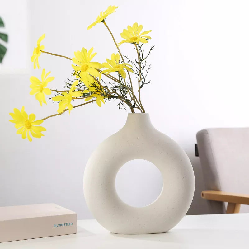 Nordic Circular Ceramic Vase - Luxurie Home