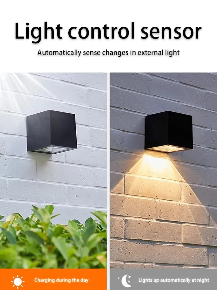 Square Solar Outdoor Wall Lamp - Luxurie Home