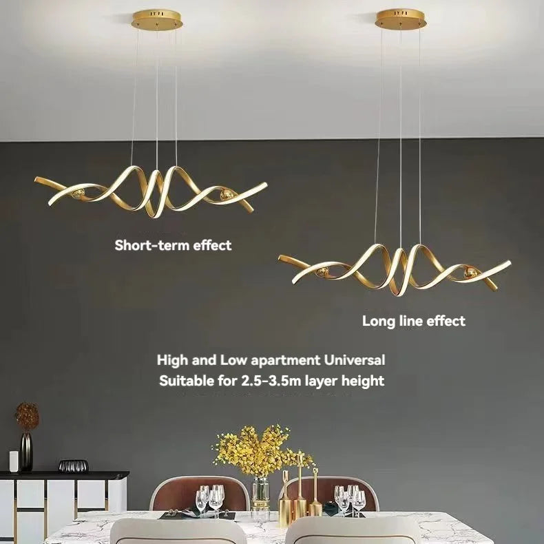 LED Abstract Wave Chandelier - Luxurie Home