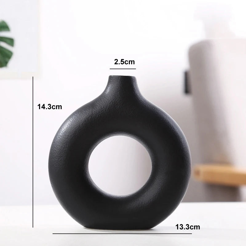 Nordic Circular Ceramic Vase - Luxurie Home