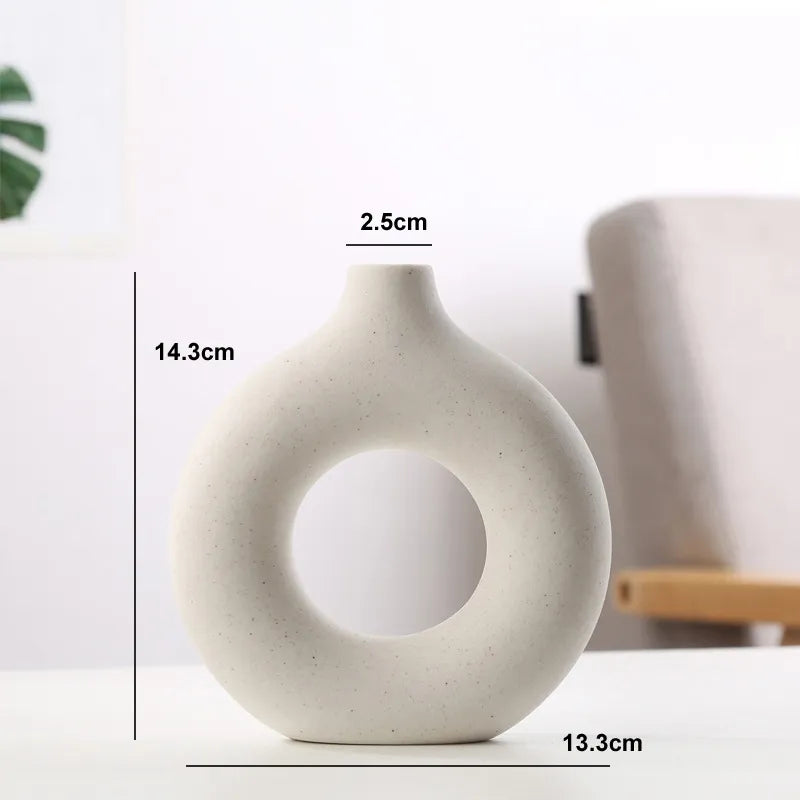 Nordic Circular Ceramic Vase - Luxurie Home