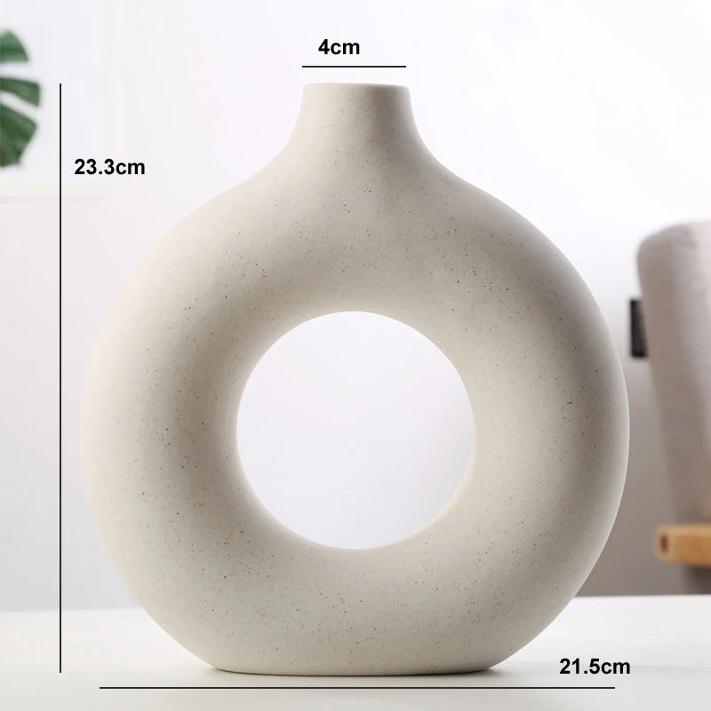 Nordic Circular Ceramic Vase - Luxurie Home