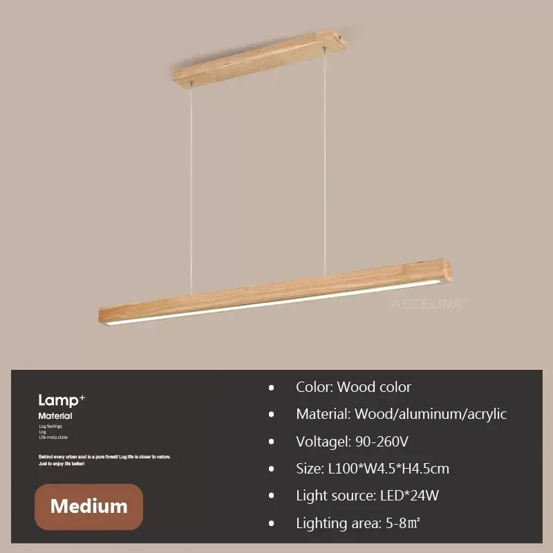 Modern Wood LED Strip Pendant - Luxurie Home