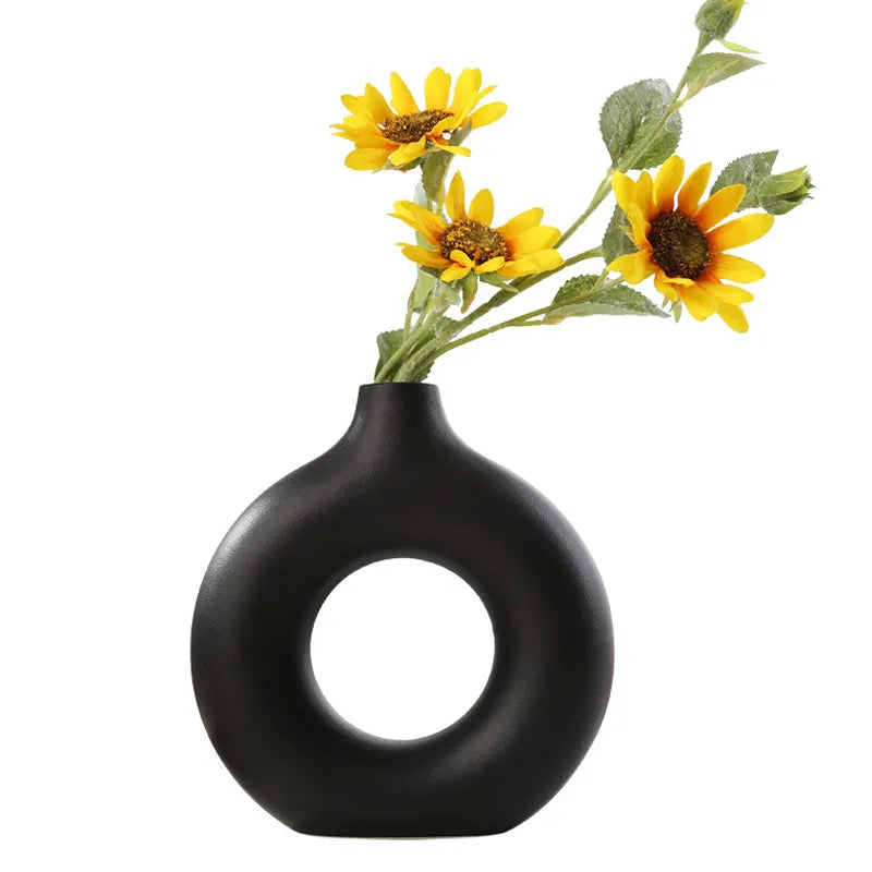 Nordic Circular Ceramic Vase - Luxurie Home