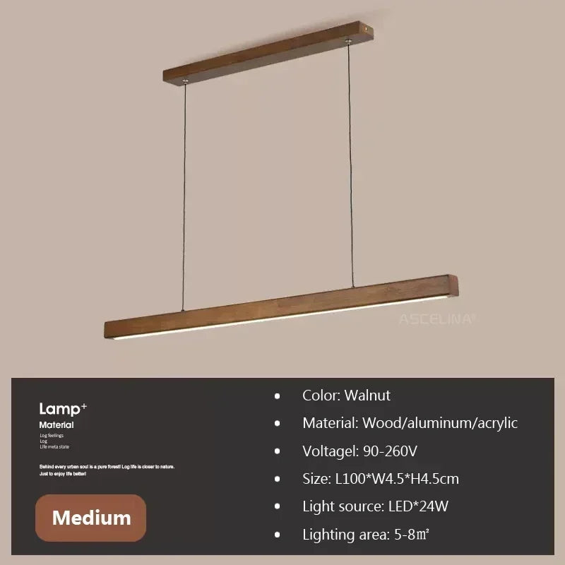 Modern Wood LED Strip Pendant - Luxurie Home