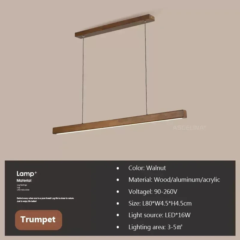 Modern Wood LED Strip Pendant - Luxurie Home