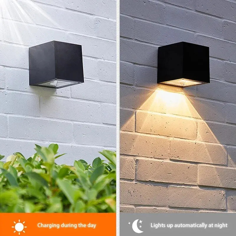 Square Solar Outdoor Wall Lamp - Luxurie Home