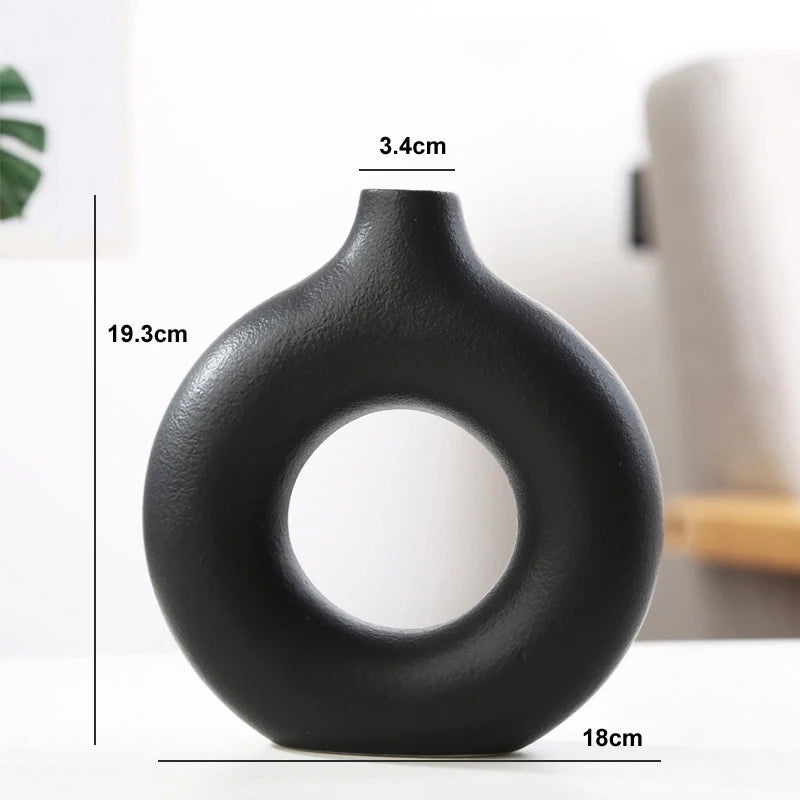 Nordic Circular Ceramic Vase - Luxurie Home